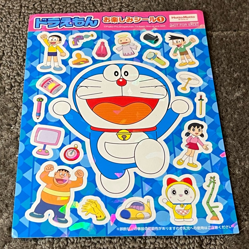 Hotto Motto Doraemon Sticker Sheet Holographic Shiny Japan Exclusive Official